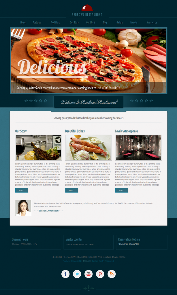 RedBowl: Restaurant Responsive Joomla Template