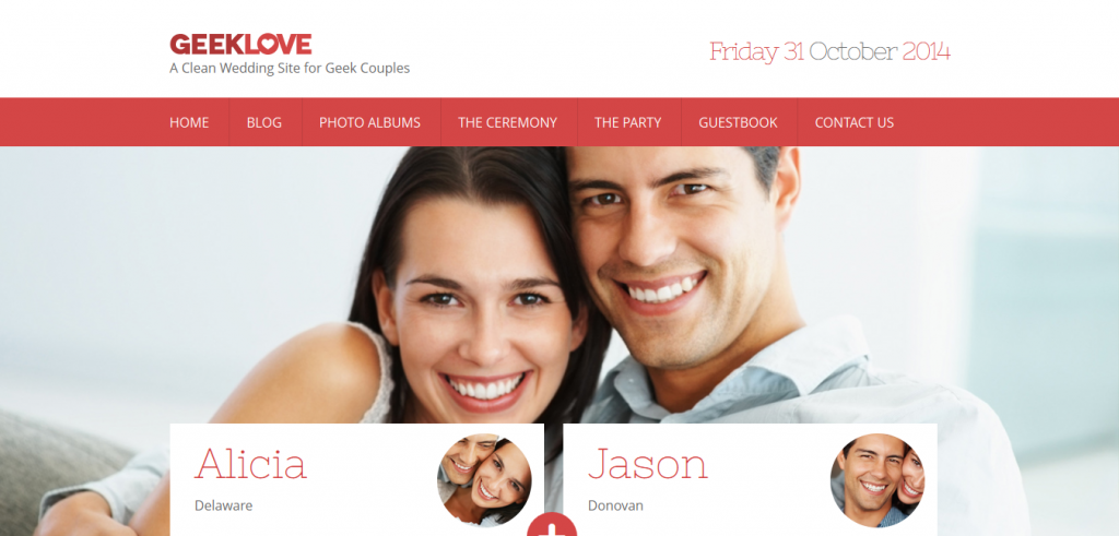 GeekLove: A Responsive WordPress Wedding Theme