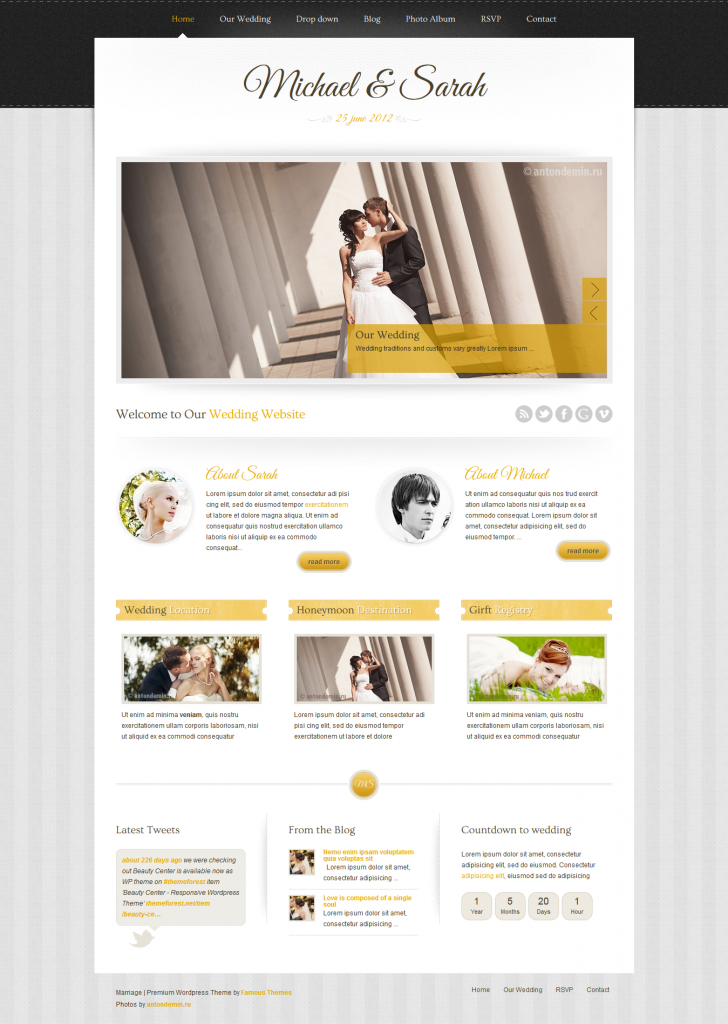 Marriage: Responsive Wedding WordPress Theme