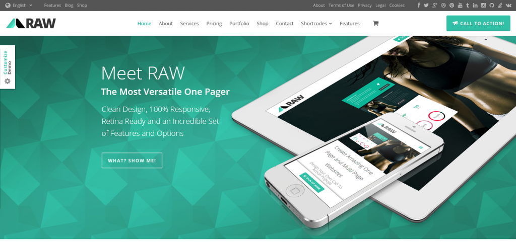 RAW: One and Multi Page Multipurpose Theme